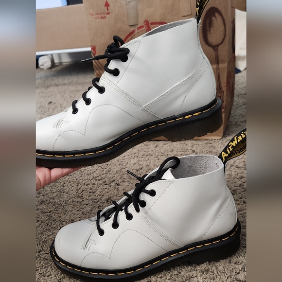 Dr. Martens White Boots with Black Laces main image 6